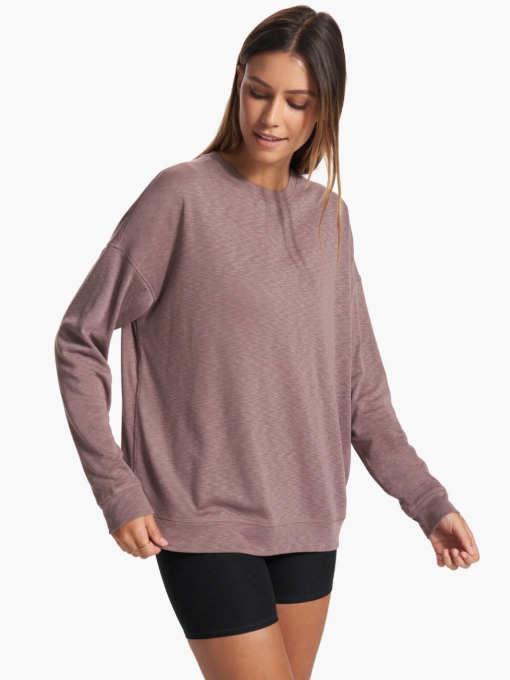 Vuori Long Sleeve Sunrise Crew in Hazel Color
